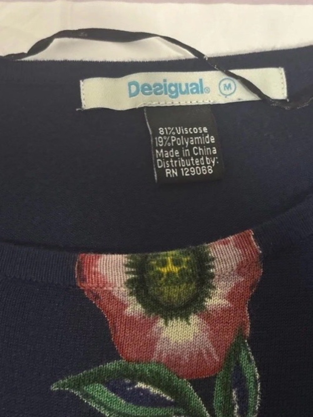 Desigual Floral Sequin Light Pullover Women's M Fringe - Picture 7 of 7
